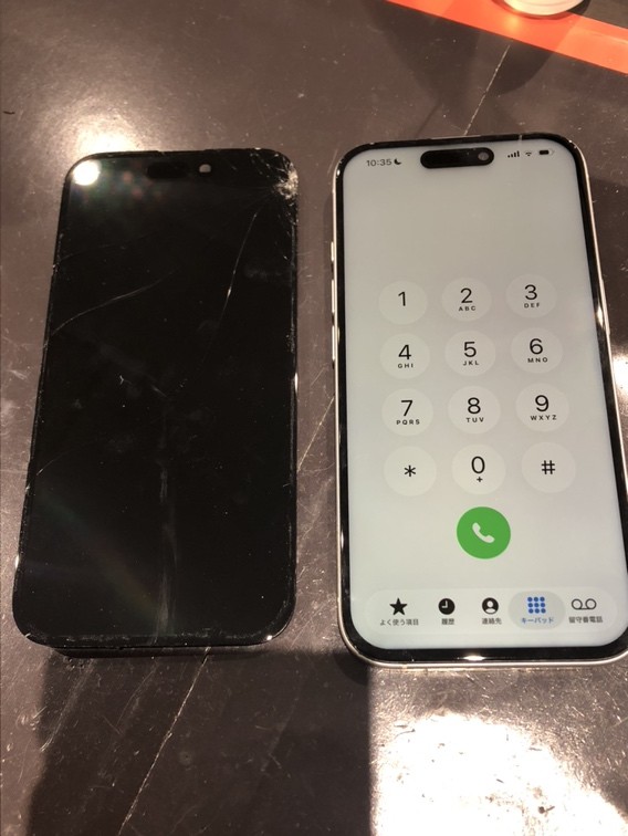 落下で画面バキッ…😱 でも即日復活！iPhone16 画面交換＋ガラスコーティング施工！【大仙市からのご来店】