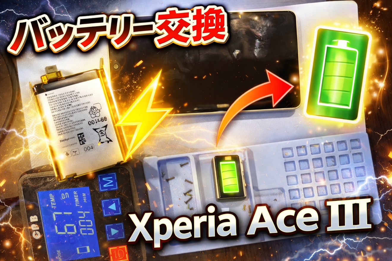 眠っていたXperiaが復活！Xperia Ace IIIバッテリー交換修理のご依頼頂きました！【能代市からのご来店】